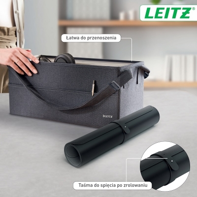 Mapa birou negru, 80 x 40 cm, Leitz